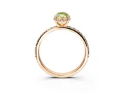 Hidden Halo Engagement Ring Setting for Fancy Yellow Marquise Center with Pave Band and Prong Head in Rose Gold