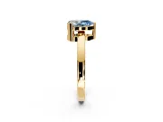 Solitaire Engagement Ring Setting for Fancy Blue Pear-Shaped Center with Plain Band and Flat Tab Prong Head in Yellow Gold