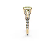 Solitaire Engagement Ring Setting for Fancy Yellow Radiant Cut Center with Pave Split Shank and Prong Head in Yellow Gold