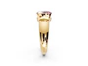 Tension Engagement Ring Setting for Fancy Pink Oval Center with Wide Flat Band and Tension Head in Yellow Gold