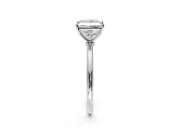 Solitaire Engagement Ring Setting for Princess Cut Center with Straight Thin Band and Prong Head in White Gold