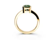 Solitaire Engagement Ring Setting for Fancy Green Radiant Cut Center with Plain Band and Flat Tab Prong Head in Yellow Gold