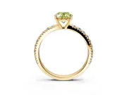 Solitaire Engagement Ring Setting for Fancy Yellow Oval Center with Large Accent Band and Prong Head in Yellow Gold