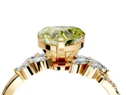 Solitaire Engagement Ring Setting for Fancy Yellow Heart-Shaped Center with Marquise Accent Twist Band and Prong Head in Yellow Gold