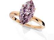 Solitaire Engagement Ring Setting for Fancy Pink Marquise Center with Plain Band and Tulip Prong Head in Rose Gold