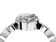 Vintage Station Engagement Ring Setting for Heart-Shaped Center with Accents and Prong Head in Platinum