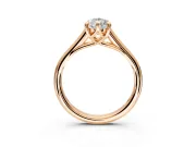 Solitaire Engagement Ring Setting for Pear-Shaped Center with Cathedral Band and Prong Head in Rose Gold
