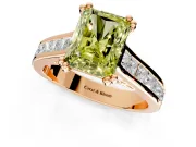 Solitaire Engagement Ring Setting for Fancy Yellow Radiant Cut Center with Channel Band and Double Claw Prong Head in Rose Gold
