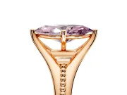Solitaire Engagement Ring Setting for Fancy Pink Marquise Center with Milgrain Cathedral Band and Prong Head in Rose Gold