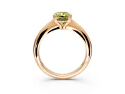 Solitaire Engagement Ring Setting for Fancy Yellow Radiant Cut Center with Reverse Tapered Band and Prong Head in Rose Gold