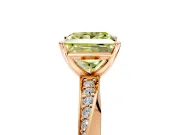 Side Accent Engagement Ring Setting for Fancy Yellow Princess Cut Center with Accent Shoulders and Prong Head in Rose Gold