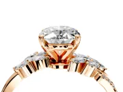 Solitaire Engagement Ring Setting for Oval Center with Marquise Accent Twist Band and Prong Head in Rose Gold
