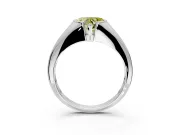 Tension Engagement Ring Setting for Fancy Yellow Heart-Shaped Center with Wide Tapered Band and Tension Head in Sterling Silver