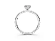 Low-Set Solitaire Engagement Ring Setting for Emerald Cut Center with Thin Plain Band and Prong Head in Platinum