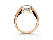 Tension Engagement Ring Setting for Asscher Cut Center with Wide Tapered Band and Tension Head in Rose Gold