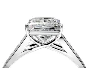 Solitaire Engagement Ring Setting for Princess Cut Center with Cathedral Channel Band and Prong Head in Platinum