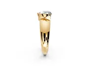 Tension Engagement Ring Setting for Heart-Shaped Center with Wide Flat Band and Tension Head in Yellow Gold