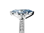 Solitaire Engagement Ring Setting for Fancy Blue Marquise Center with Milgrain-Edged Pave Band and Prong Head in Sterling Silver