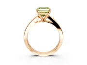 Solitaire Engagement Ring Setting for Fancy Yellow Asscher Cut Center with Princess Cut Channel Band and Prong Head in Rose Gold