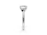 Solitaire Engagement Ring Setting for Radiant Cut Center with Knife Ridge Band and Claw Prong Head in Platinum