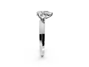 Solitaire Engagement Ring Setting for Pear-Shaped Center with Wide Knife Ridge Band and Prong Head in Platinum