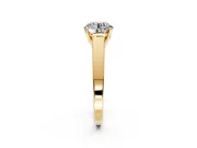 Solitaire Engagement Ring Setting for Round Cut Center with Tapered Split Shoulders and Prong Head in Yellow Gold