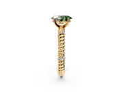 Rope Engagement Ring Setting for Fancy Green Oval Center with Accent Shoulders and Prong Head in Yellow Gold