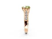 Solitaire Engagement Ring Setting for Fancy Yellow Heart-Shaped Center with Cathedral Channel Band and Prong Head in Rose Gold