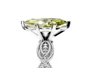 Solitaire Engagement Ring Setting for Fancy Yellow Marquise Center with Marquise Panel Band and Prong Head in Platinum