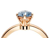 Solitaire Engagement Ring Setting for Fancy Blue Pear-Shaped Center with Plain Band and Tulip Prong Head in Rose Gold