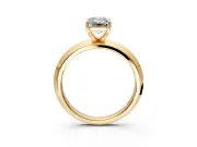 Solitaire Engagement Ring Setting for Emerald Cut Center with Wide Knife Ridge Band and Prong Head in Yellow Gold