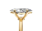 Minimalist Solitaire Engagement Ring Setting for Marquise Center with Thin Band and Prong Head in Yellow Gold