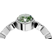 Milgrain Bezel Engagement Ring Setting for Fancy Green Marquise Center with Marquise Stations and Bezel Head in Sterling Silver