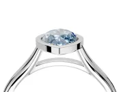 Solitaire Engagement Ring Setting for Fancy Blue Marquise Center with V Split Shank and Bezel Head in Platinum