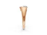 Tension Engagement Ring Setting for Heart-Shaped Center with Wide Tapered Band and Tension Head in Rose Gold