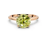 Solitaire Engagement Ring Setting for Fancy Yellow Round Cut Center with Knife Ridge Band and Claw Prong Head in Rose Gold