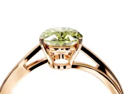 Solitaire Engagement Ring Setting for Fancy Yellow Oval Center with Plain Bypass Twist Band and Prong Head in Rose Gold