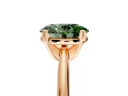 Solitaire Engagement Ring Setting for Fancy Green Oval Center with Knife Ridge Band and Claw Prong Head in Rose Gold