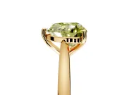 Solitaire Engagement Ring Setting for Fancy Yellow Heart-Shaped Center with Narrow Cathedral Band and Prong Head in Yellow Gold