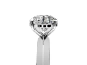 Solitaire Engagement Ring Setting for Round Cut Center with Wide Knife Ridge Band and Prong Head in Platinum
