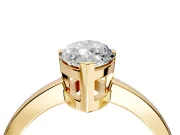 Solitaire Engagement Ring Setting for Marquise Center with Plain Band and Flat Tab Prong Head in Yellow Gold