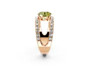 Solitaire Engagement Ring Setting for Fancy Yellow Round Cut Center with Wide-Open Split Shank and Prong Head in Rose Gold
