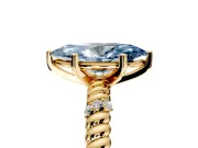 Rope Engagement Ring Setting for Fancy Blue Marquise Center with Accent Shoulders and Prong Head in Yellow Gold