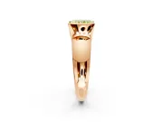 Tension Engagement Ring Setting for Fancy Yellow Radiant Cut Center with Wide Flat Band and Tension Head in Rose Gold