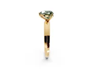 Solitaire Engagement Ring Setting for Fancy Green Heart-Shaped Center with Wide Knife Ridge Band and Prong Head in Yellow Gold