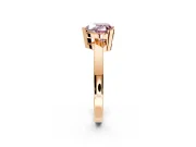 Solitaire Engagement Ring Setting for Fancy Pink Heart-Shaped Center with Plain Band and Flat Tab Prong Head in Rose Gold