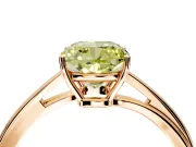 Solitaire Engagement Ring Setting for Fancy Yellow Cushion Cut Center with Plain Bypass Twist Band and Prong Head in Rose Gold