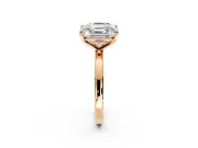 Asscher Cut and Emerald Cut Lab-Grown Diamond Toi et Moi Engagement Ring with Prong-Set Stones in Rose Gold