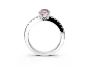 Solitaire Engagement Ring Setting for Fancy Pink Marquise Center with Single Row Accent Band and Prong Head in Platinum