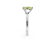 Minimalist Solitaire Engagement Ring Setting for Fancy Yellow Pear-Shaped Center with Thin Band and Prong Head in Platinum